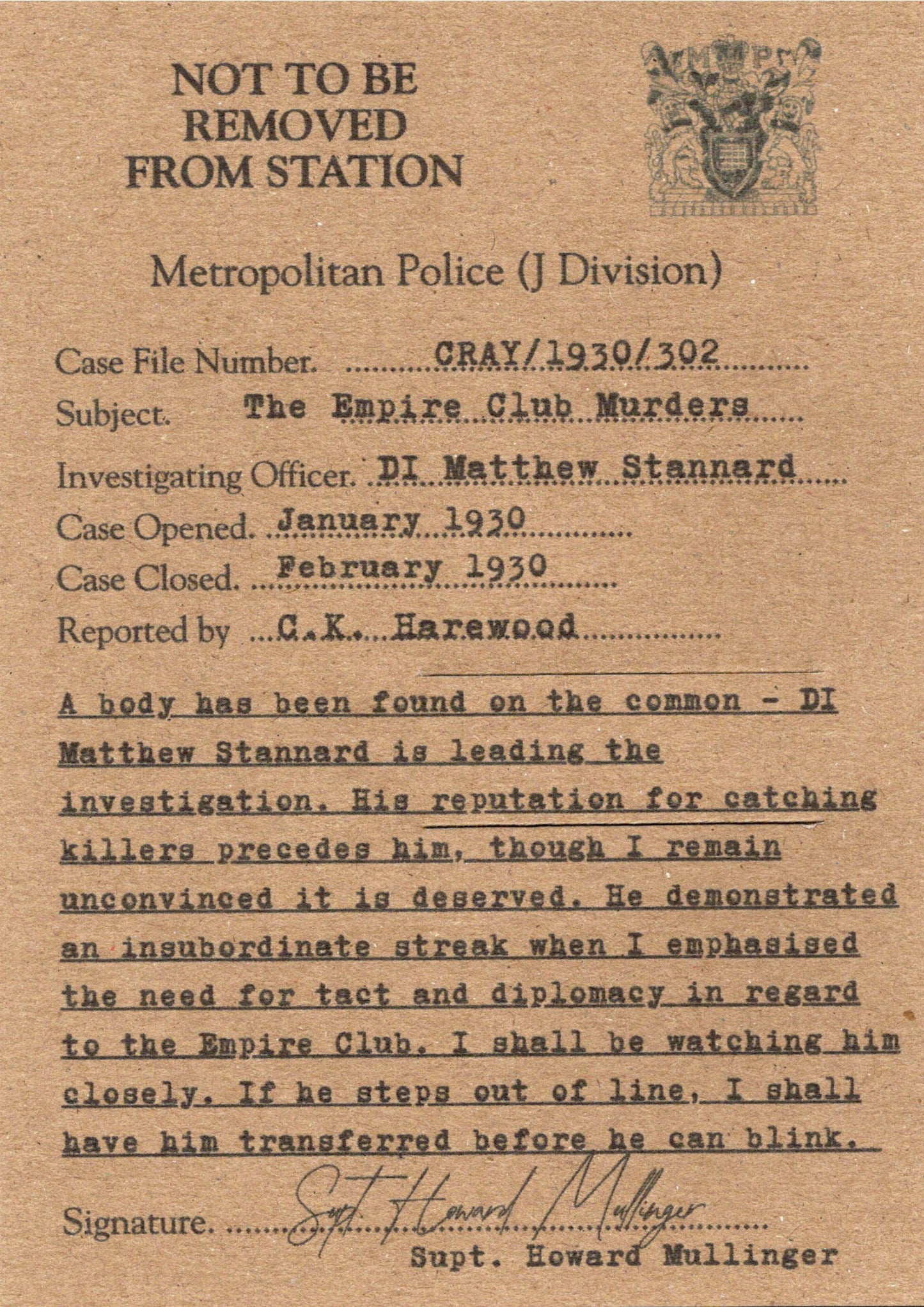 The Empire Club Murders | Bookmark