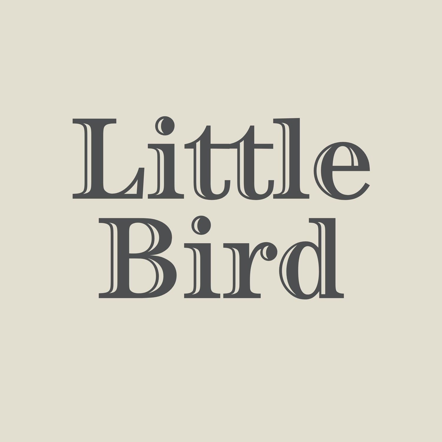 Red background with white text saying Little Bird