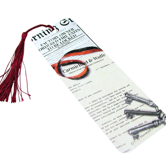 Decorative bookmark with tassel on a white background