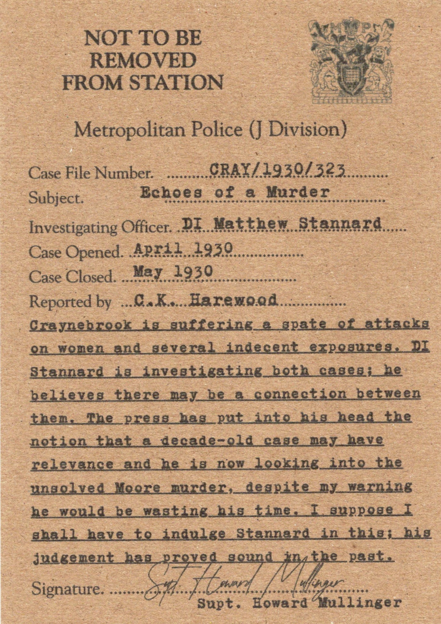 Echoes of a Murder | Bookmark