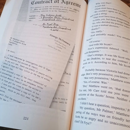 Graphic of contract and letter