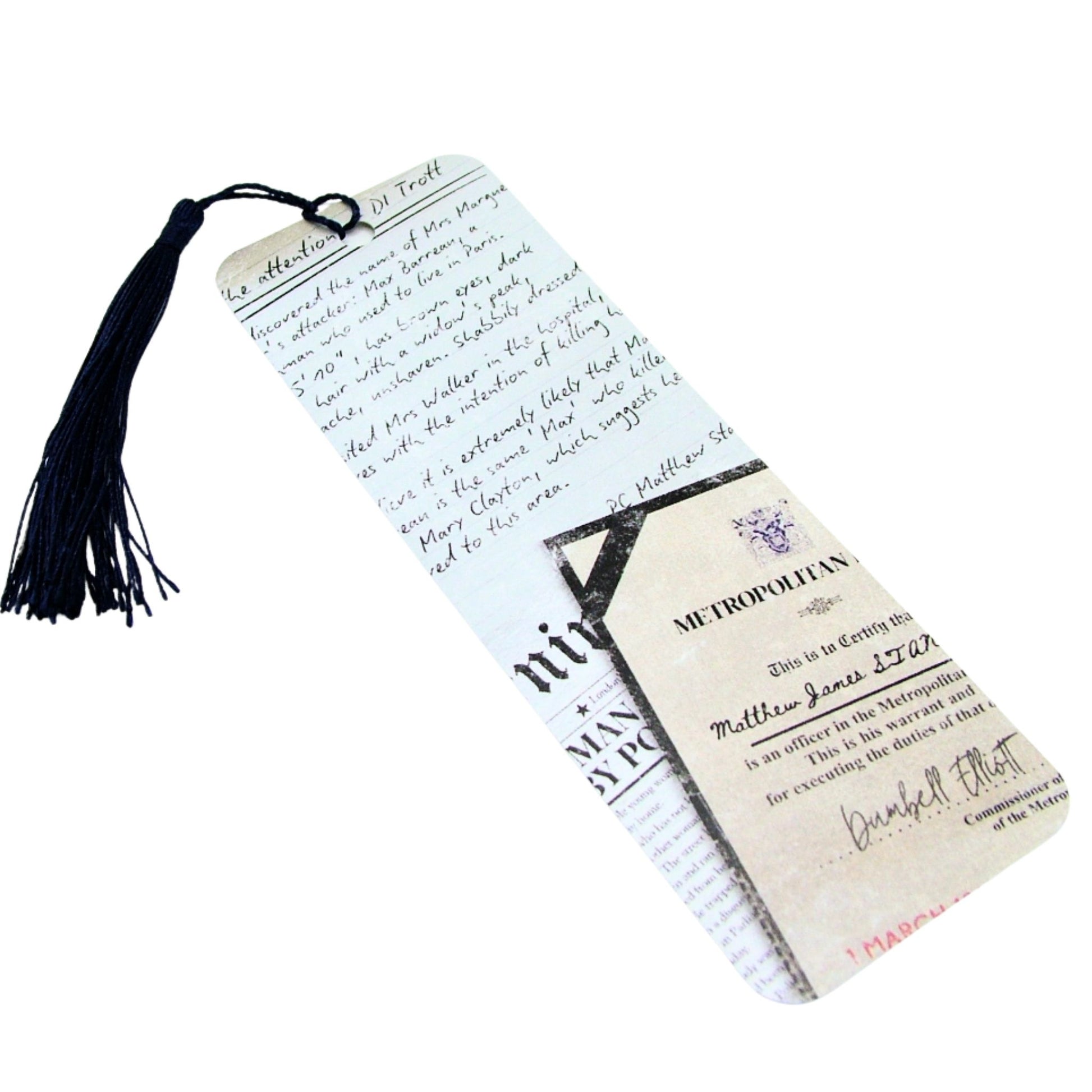 Bookmark with a tassel on a white background